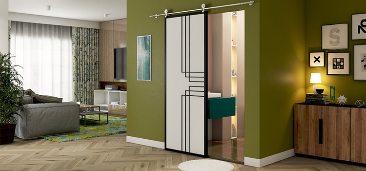 sliding bathroom door installation in Folsom